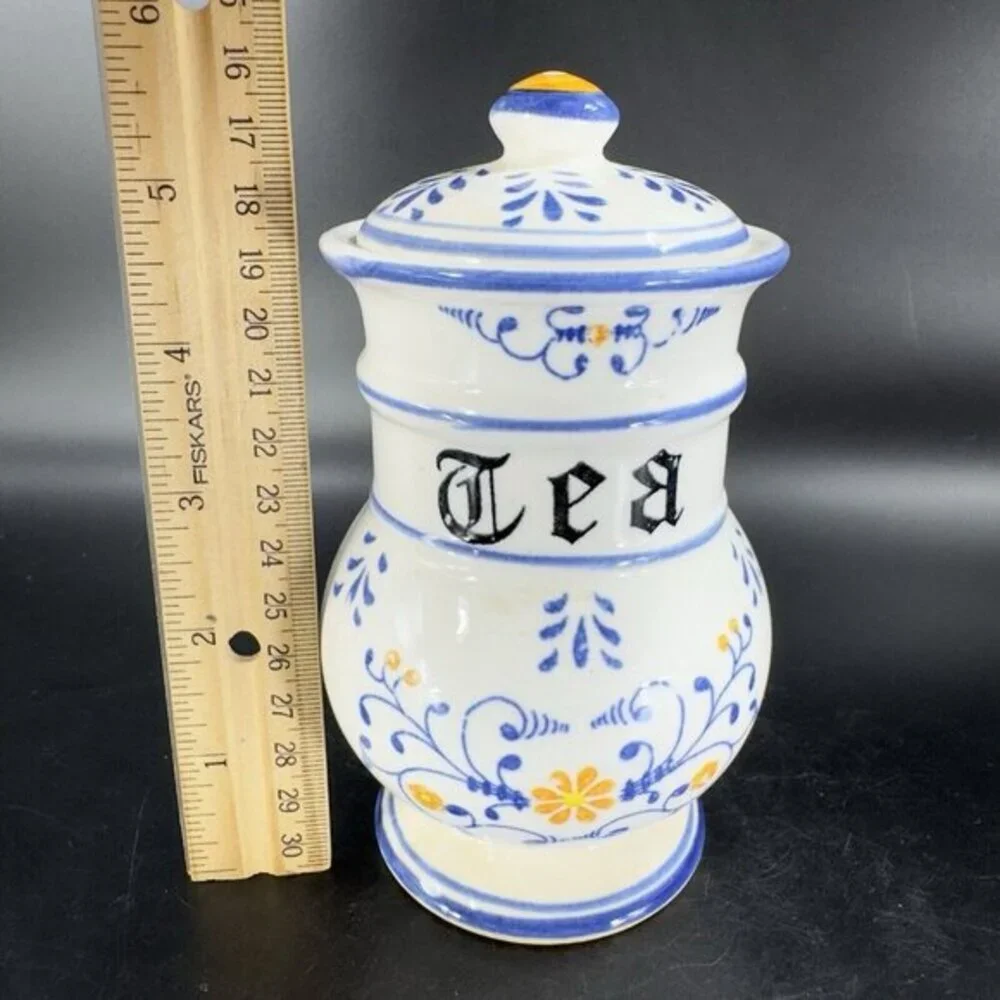 Vintage Royal Sealy Heritage‎ Porcelain TEA Canister Jar With Lid Ceramic Design